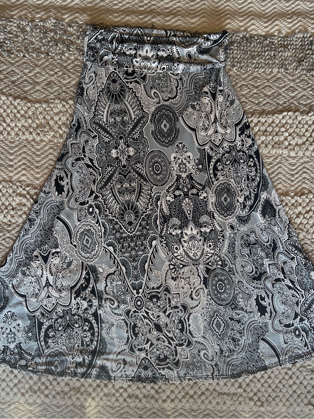 LuLaRoe Black & White Paisley A-Line Skirt